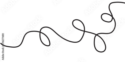 Squiggle Curly Line. Decorative Design Element. vector file illustration.