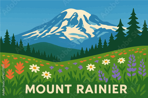 mount rainier on a Sunny Day