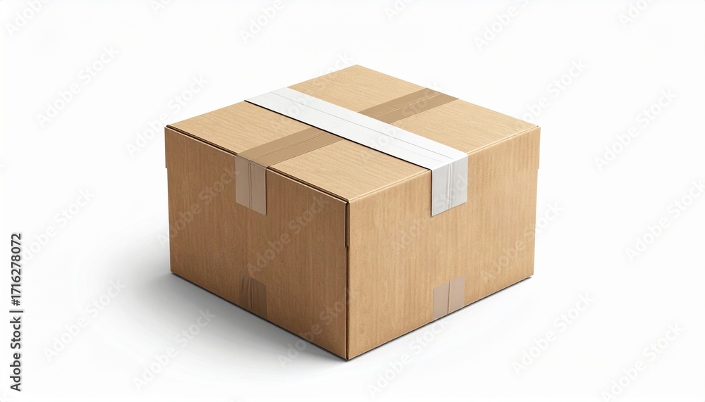 Fototapeta premium Sealed Cardboard Box Secure Packaging for Shipping and Delivery