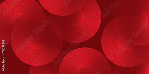 Simple red circle background with dynamic shapes composition abstract modern design art