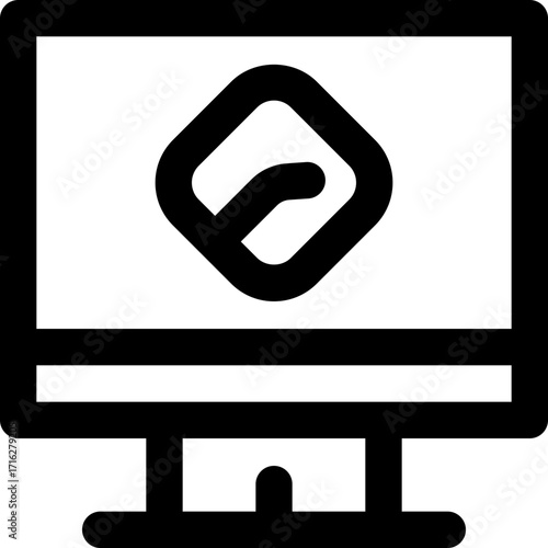 computer line icon. Clean and minimalist vector icon for websites, mobile apps, presentations, and logos. Fully scalable and customizable for any project.