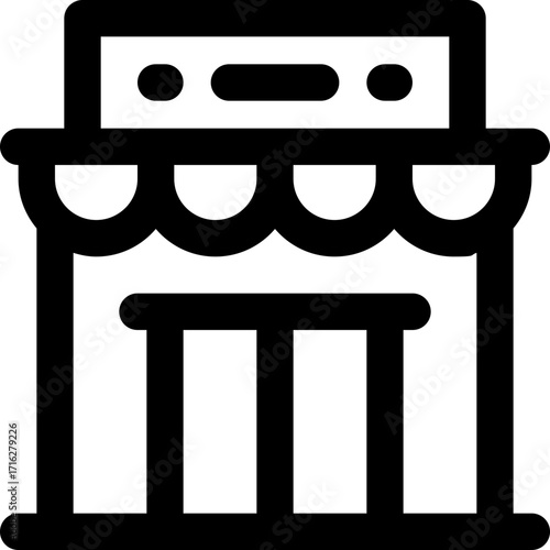 shop line icon. Clean and minimalist vector icon for websites, mobile apps, presentations, and logos. Fully scalable and customizable for any project.