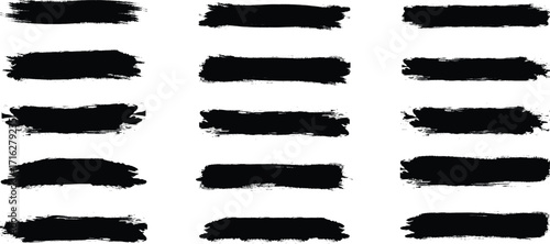 Brush strokes vector. Set of different ink paint brush strokes isolated on white background. text boxes. Paintbrush collection. Grunge design elements. Dirty texture banners. Vector illustration
