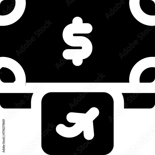 cash glyph icon. Strong and solid vector icon for websites, mobile interfaces, presentations, and visual branding. High quality and easy to edit.