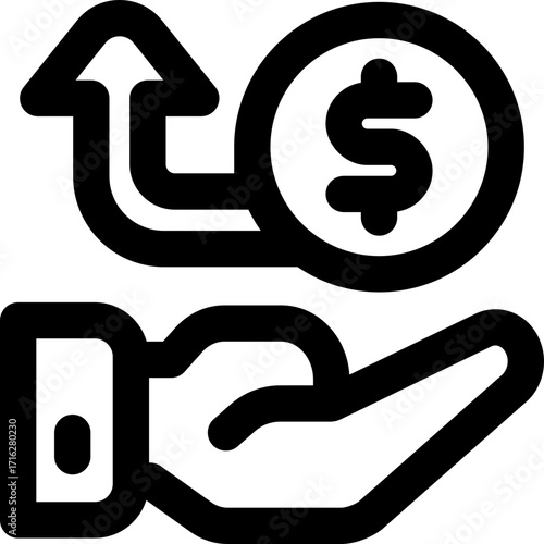 expenses line icon. Clean and minimalist vector icon for websites, mobile apps, presentations, and logos. Fully scalable and customizable for any project.