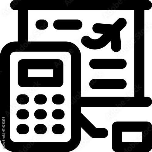 calculate line icon. Clean and minimalist vector icon for websites, mobile apps, presentations, and logos. Fully scalable and customizable for any project.