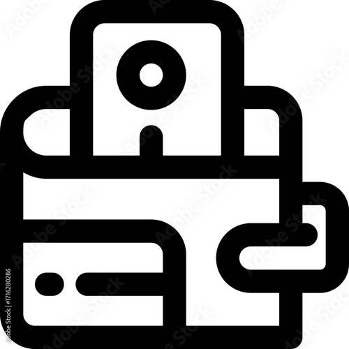 wallet line icon. Clean and minimalist vector icon for websites, mobile apps, presentations, and logos. Fully scalable and customizable for any project.