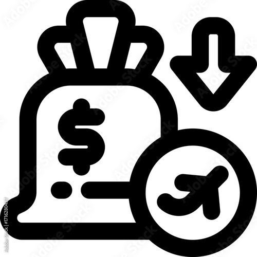 affordable line icon. Clean and minimalist vector icon for websites, mobile apps, presentations, and logos. Fully scalable and customizable for any project.