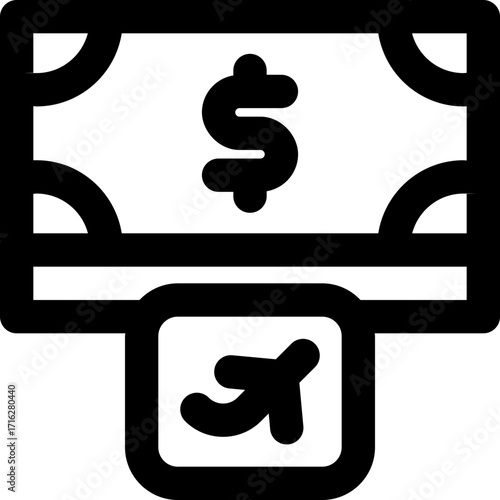 cash line icon. Clean and minimalist vector icon for websites, mobile apps, presentations, and logos. Fully scalable and customizable for any project.