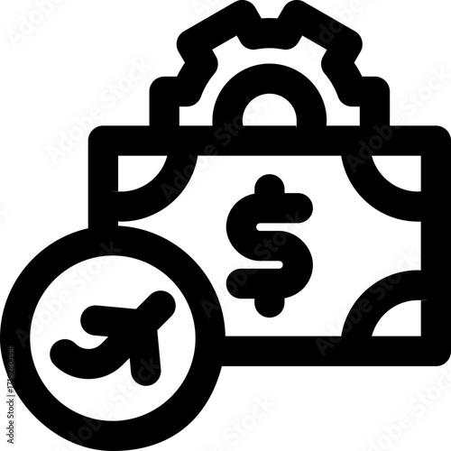 budget management line icon. Clean and minimalist vector icon for websites, mobile apps, presentations, and logos. Fully scalable and customizable for any project.