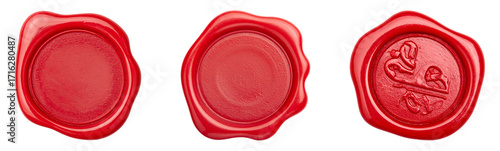 red wax seals isolated on transparent background