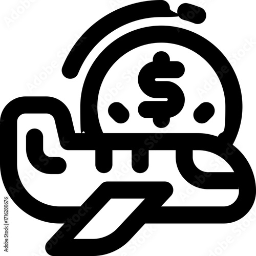 transportation budget line icon. Clean and minimalist vector icon for websites, mobile apps, presentations, and logos. Fully scalable and customizable for any project.