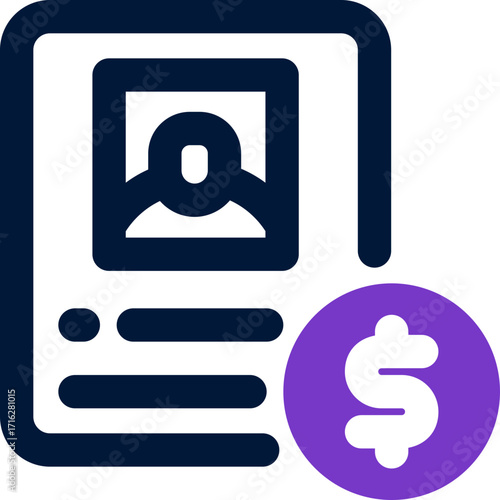 registration fee duotone icon. Sleek and modern vector icon for websites, mobile apps, marketing materials, and corporate design. Fully scalable and ready to use.