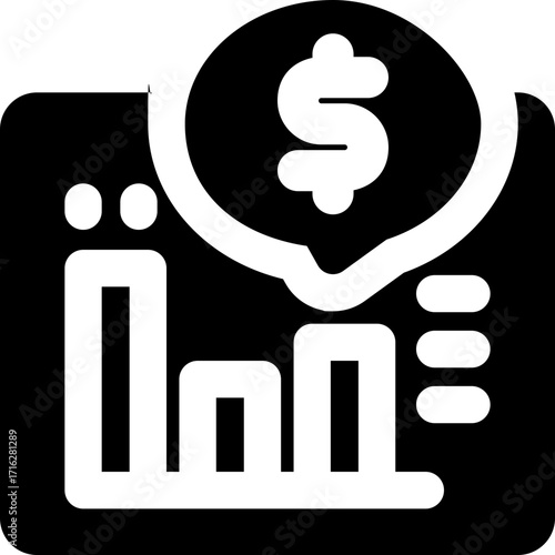 stock market glyph icon. Strong and solid vector icon for websites, mobile interfaces, presentations, and visual branding. High quality and easy to edit.