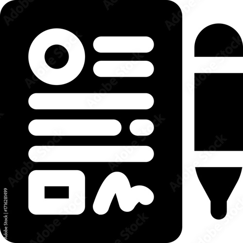 contract glyph icon. Strong and solid vector icon for websites, mobile interfaces, presentations, and visual branding. High quality and easy to edit.