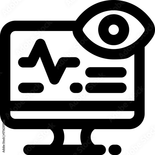 monitor line icon. Clean and minimalist vector icon for websites, mobile apps, presentations, and logos. Fully scalable and customizable for any project.