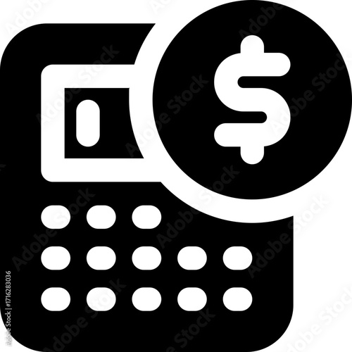 calculation glyph icon. Strong and solid vector icon for websites, mobile interfaces, presentations, and visual branding. High quality and easy to edit.