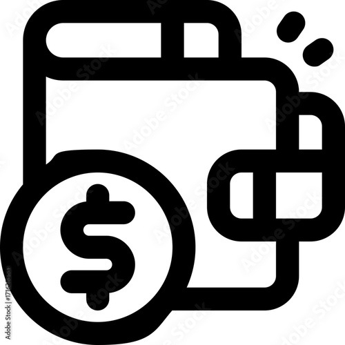 cashless line icon. Clean and minimalist vector icon for websites, mobile apps, presentations, and logos. Fully scalable and customizable for any project.