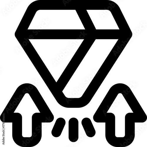 diamond line icon. Clean and minimalist vector icon for websites, mobile apps, presentations, and logos. Fully scalable and customizable for any project.