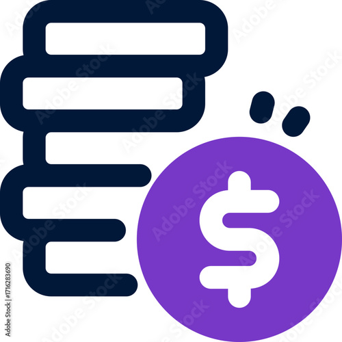 coin duotone icon. Sleek and modern vector icon for websites, mobile apps, marketing materials, and corporate design. Fully scalable and ready to use.