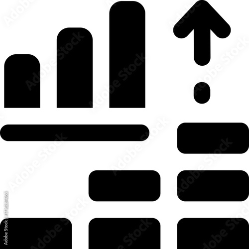 graph glyph icon. Strong and solid vector icon for websites, mobile interfaces, presentations, and visual branding. High quality and easy to edit.