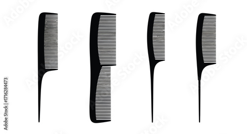 Professional styling combs set precision detangling hairdresser tools vector