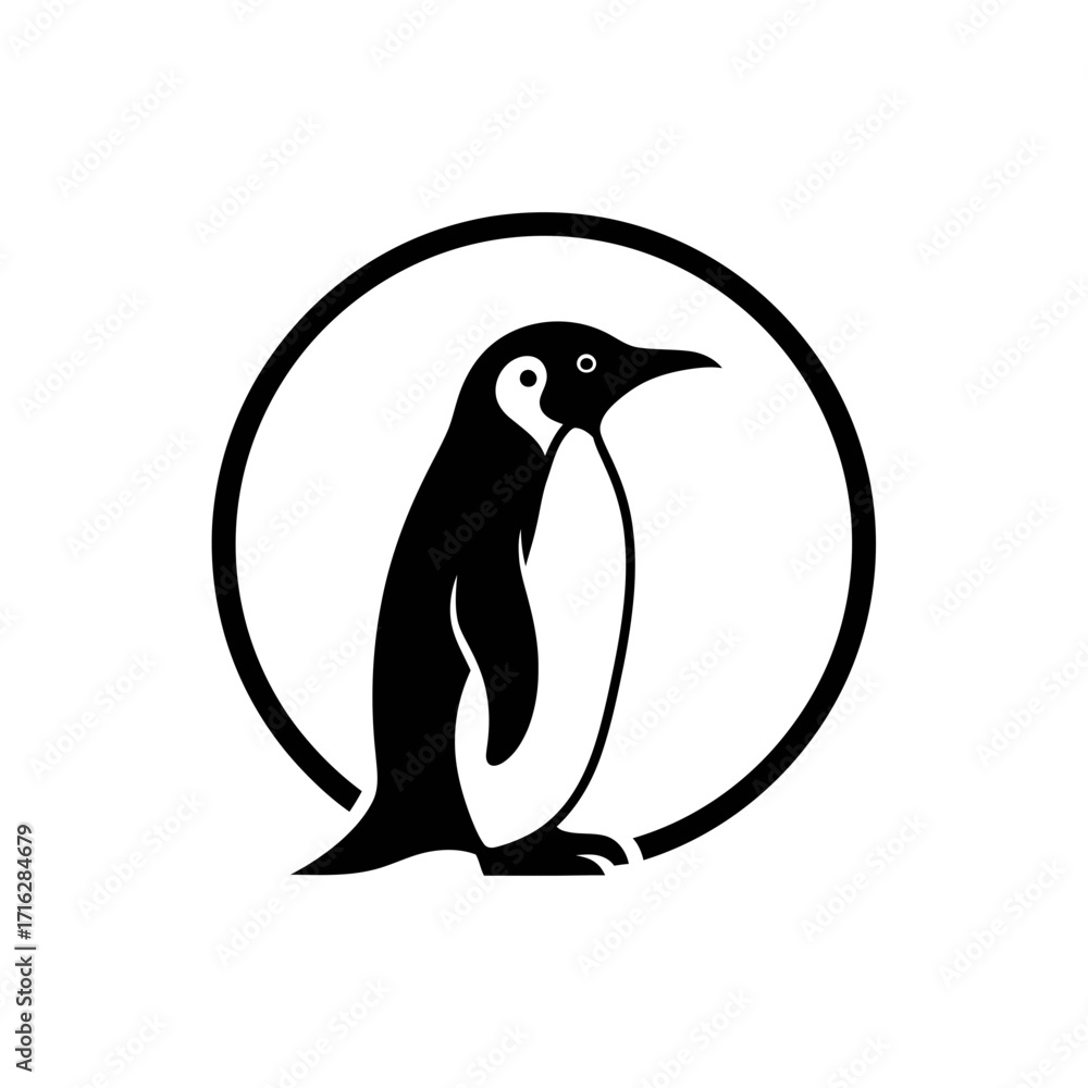 Naklejka premium penguin on a white background