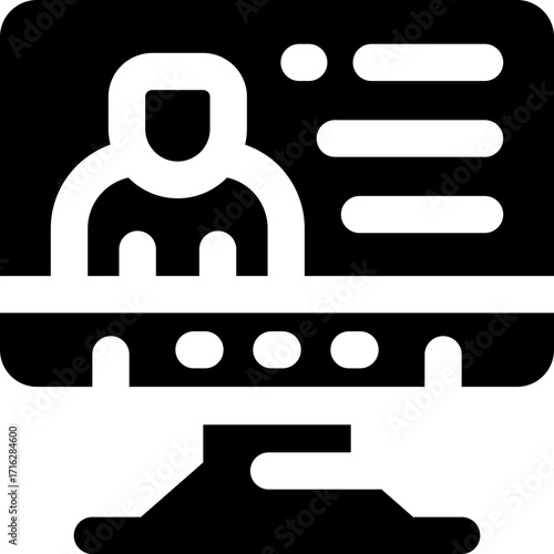 computer glyph icon. Strong and solid vector icon for websites, mobile interfaces, presentations, and visual branding. High quality and easy to edit.