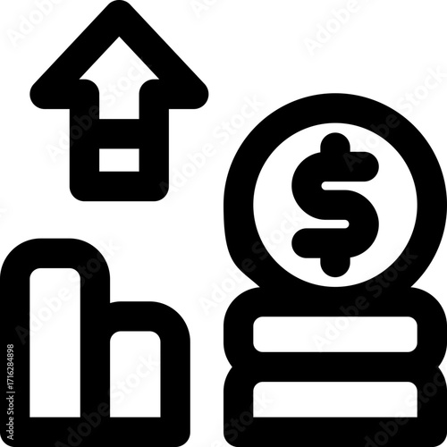 growth line icon. Clean and minimalist vector icon for websites, mobile apps, presentations, and logos. Fully scalable and customizable for any project.