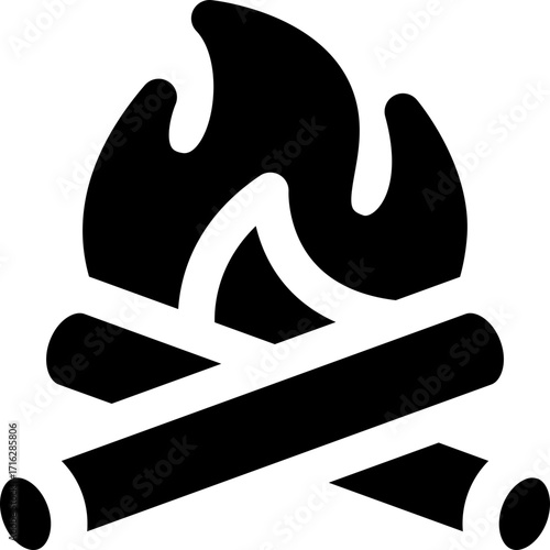 camfire glyph icon. Strong and solid vector icon for websites, mobile interfaces, presentations, and visual branding. High quality and easy to edit.