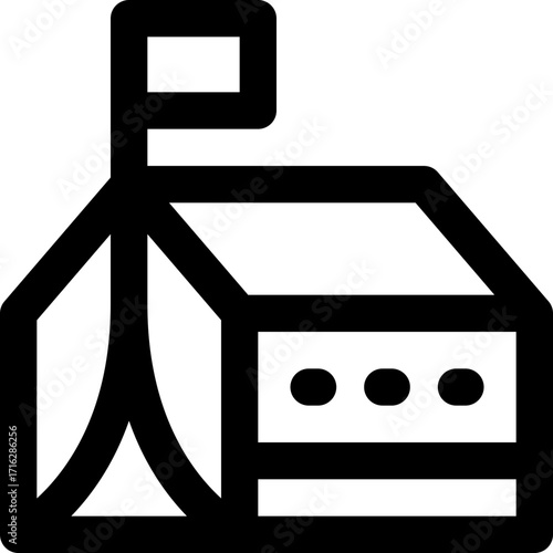 camping line icon. Clean and minimalist vector icon for websites, mobile apps, presentations, and logos. Fully scalable and customizable for any project.