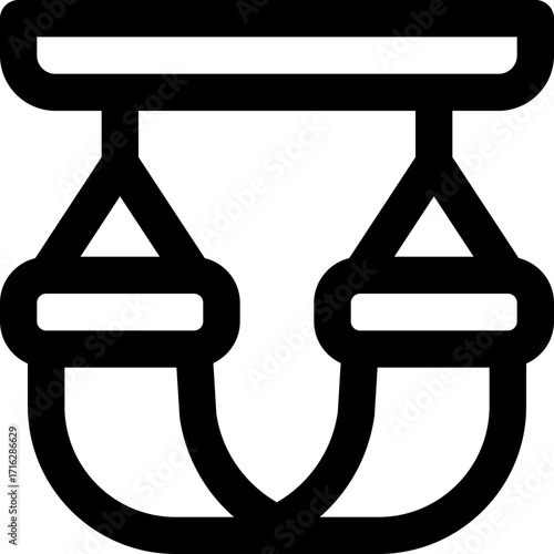 hammock line icon. Clean and minimalist vector icon for websites, mobile apps, presentations, and logos. Fully scalable and customizable for any project.