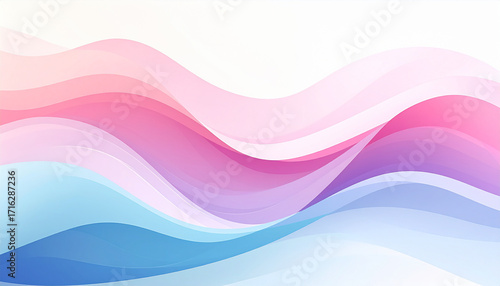 Gentle Pastel Waves of Pink, Purple, and Blue Flowing in Abstract Motion image photo