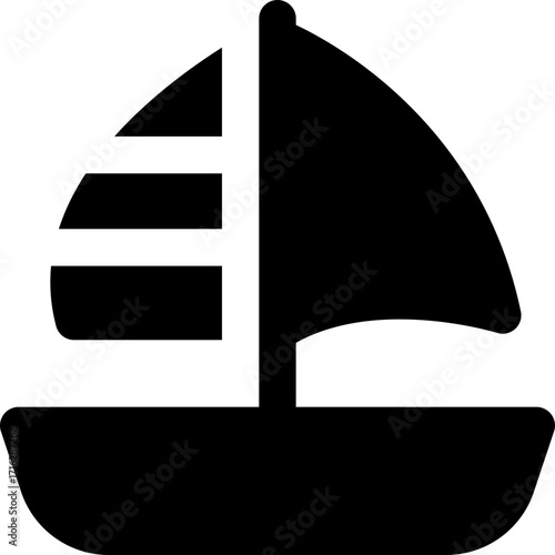 sailing boat glyph icon. Strong and solid vector icon for websites, mobile interfaces, presentations, and visual branding. High quality and easy to edit.