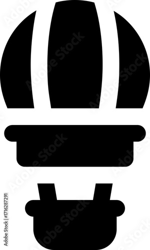 air balloon glyph icon. Strong and solid vector icon for websites, mobile interfaces, presentations, and visual branding. High quality and easy to edit.