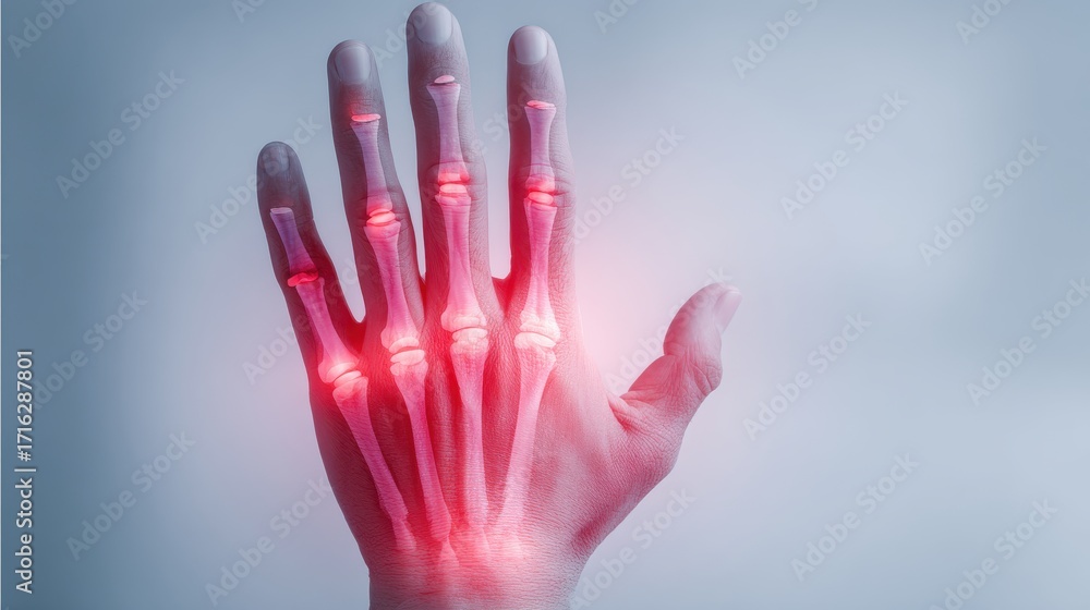 Obraz premium Hand with Visible Bones and Joints