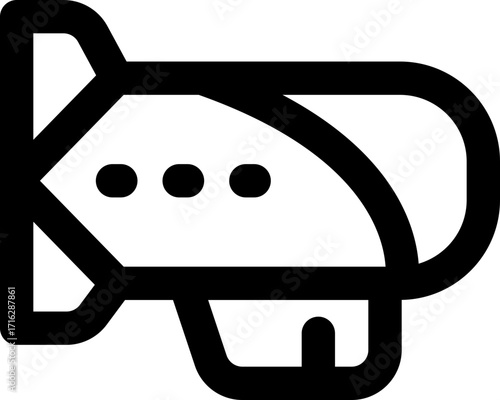 blimp line icon. Clean and minimalist vector icon for websites, mobile apps, presentations, and logos. Fully scalable and customizable for any project.