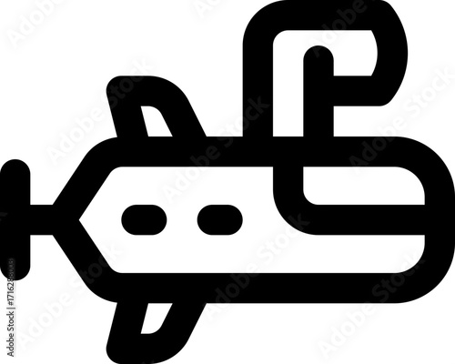 submarine line icon. Clean and minimalist vector icon for websites, mobile apps, presentations, and logos. Fully scalable and customizable for any project.