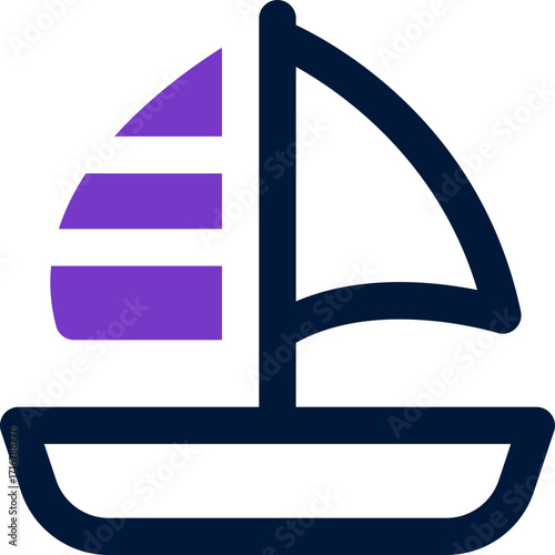 sailing boat duotone icon. Sleek and modern vector icon for websites, mobile apps, marketing materials, and corporate design. Fully scalable and ready to use.