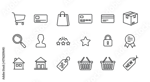 Hand drawn sketch icons representing online shopping services commerce business and retail transactions vector