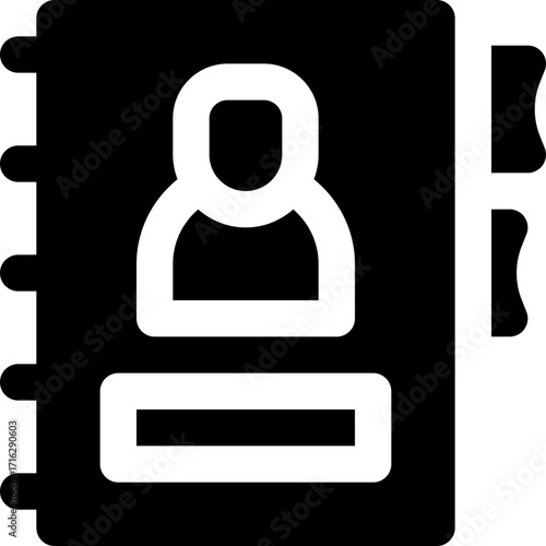 phone book glyph icon. Strong and solid vector icon for websites, mobile interfaces, presentations, and visual branding. High quality and easy to edit.