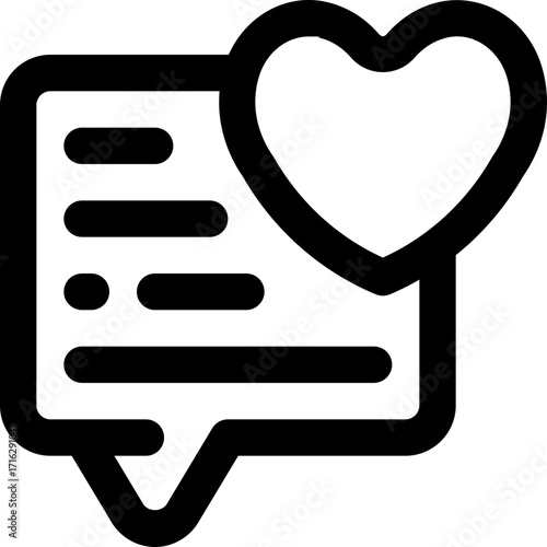 love chat line icon. Clean and minimalist vector icon for websites, mobile apps, presentations, and logos. Fully scalable and customizable for any project.