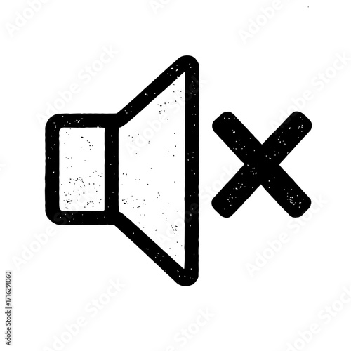 Essential Mute Icon Graphic for Digital Interfaces, Representing Volume Off and Sound Disabled. Ideal for UI/UX Design, Web Applications, Mobile Apps, and Multimedia Controls, Clearly Indicating No Au