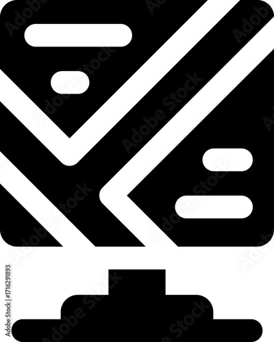 road map glyph icon. Strong and solid vector icon for websites, mobile interfaces, presentations, and visual branding. High quality and easy to edit.