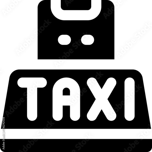 taxi glyph icon. Strong and solid vector icon for websites, mobile interfaces, presentations, and visual branding. High quality and easy to edit.