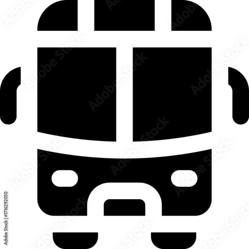 bus glyph icon. Strong and solid vector icon for websites, mobile interfaces, presentations, and visual branding. High quality and easy to edit.