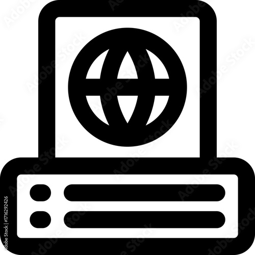 passport line icon. Clean and minimalist vector icon for websites, mobile apps, presentations, and logos. Fully scalable and customizable for any project.