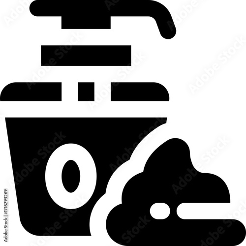 lotion glyph icon. Strong and solid vector icon for websites, mobile interfaces, presentations, and visual branding. High quality and easy to edit.