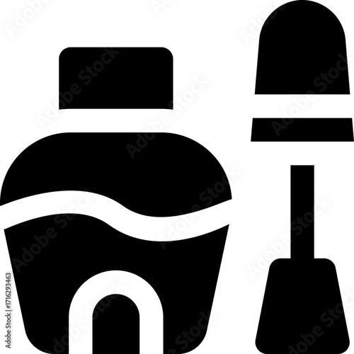 nail polish glyph icon. Strong and solid vector icon for websites, mobile interfaces, presentations, and visual branding. High quality and easy to edit.