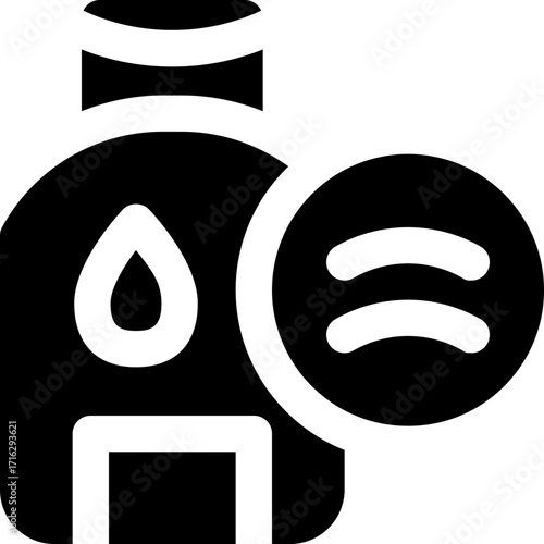 micellar water glyph icon. Strong and solid vector icon for websites, mobile interfaces, presentations, and visual branding. High quality and easy to edit.